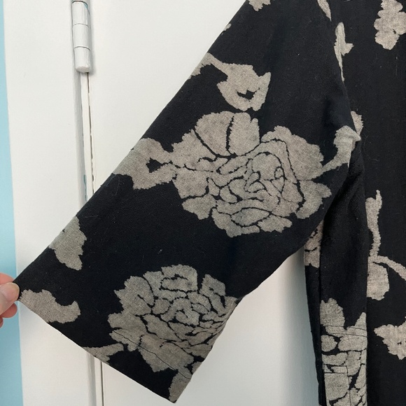 Saithong Batik Print Cotton Coat, Black, M (fits L/Xl) - Picture 4 of 9